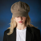 embroidery newsboy cap Light KHAKI