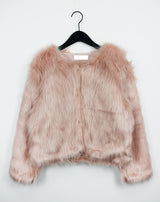 フラミンゴクロップファージャケット/Flamingo Crop Fur Jacket (3color)