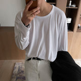 ASCLO Uネックシルケット長袖Tシャツ(4color)