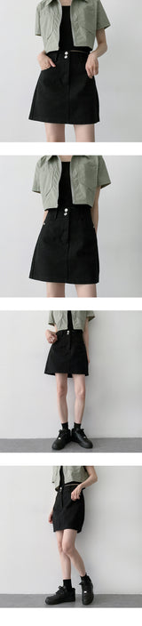 ツースナップコットンミニスカート / Two Snap Cotton Mini Skirt