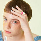 Daisy Pink Ring (6600582004854)