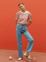 Sailor curved tee - Red (6682589790326)