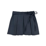 Tie pleated skirt