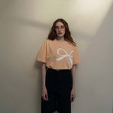 ペールオレンジリボンTシャツ