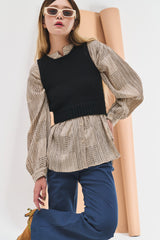 バックニットスリーブレス / Back Point Knit Sleeveless (3 colors)