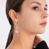 オーバルリンクニットペンダントドロップピアス/Oval link knit pendant drop earring