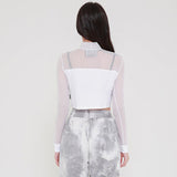 シースルービッグクロップTシャツ/TOP(8218) see-through big crop Tee