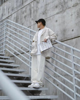 URBANISME by MOBLAB Milk White Velvet Flared Pants