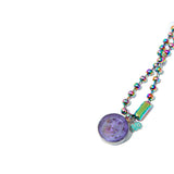 [NIROSERENDIPITY] PURPLE ACRYLiC DAiSY NECKLACE 6MM (6658088894582)