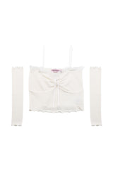 lace top warmer set - ivory