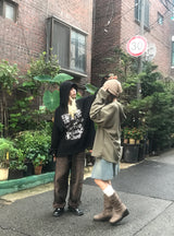 アイズオーバーサイズフィットワッフルニットフーディ