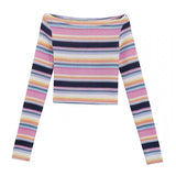 レインボーストライプトップ / rainbow stripe top