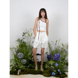 トラックアンバランスノースリーブトップ / TRACK UNBALANCE SLEEVELESS TOP - WHITE
