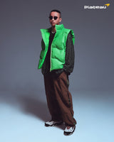 サイドメッシュタックパンツ/side mesh tucked pants