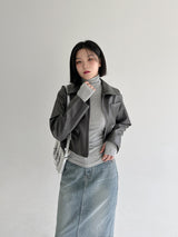 ミンクレザージャケット/Mink Leather Jacket (2color)
