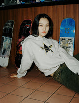 スターロゴクロップドフーディー / W STAR LOGO CROPPED HOODIE PURPLE(CV2CFFM401A)