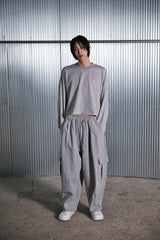 H-T CARGO BALLOON SWEAT PANTS (Gray) / カーゴバルーンスウェットパンツ