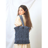 Wave smocking bag Ⅱ (grayish blue) (6657233453174)