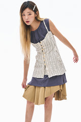 ポールストリングスリーブレスワンピース/Pole String Sleeveless Ops (2 colors)