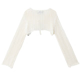 ライトウェイトクロップカーディガン / IVORY LIGHT WEIGHT CROP CARDIGAN