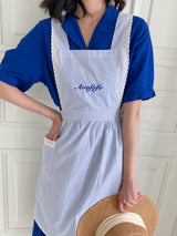 Candy Stripe Apron Embroidered Apron