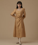 LONG SLEEVE SHRRING ONEPIECE