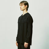 ウェスタンフリンジvネックカラーシャツ / western fringe v-collar shirts black
