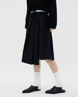 プリーツストリングラップスカート / Pleated string wrap skirt (2color)