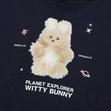 ウィティーバニープラネットエクスプローラークロップフーディー / WITTY BUNNY PLANET EXPLORER CROP HOODIE [NAVY]