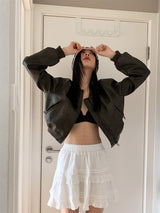 vintage leather zip-up