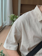 ASCLO Open Collar Linen Short Sleeve Shirt (6color)