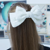 チェックグリッターツイードリボンヘアピン