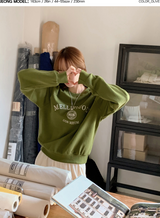 Embroidery Lettering Crop Sweat Shirt (3color)