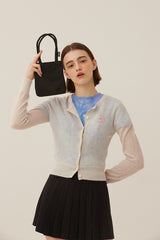 キルシーミドルチェリーニットスリムカーディガン／MIDDLE CHERRY KNIT SLIM CARDIGAN [LIGHT GRAY] (6694822314102)