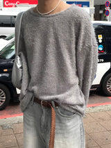 Hairy round knit t