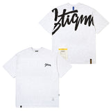 23 タグオーバーサイズTシャツ / 23 TAG OVERSIZED T-SHIRTS WHITE MELANGE / BLACK