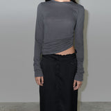 リネンサマー長袖トップ / LINEN SUMMER LONG SLEEVE TOP (WHITE,GRAY,BEIGE,CHARCOAL,LILAC)