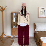 Away wool vintage Nordic jacquard knit cardigan