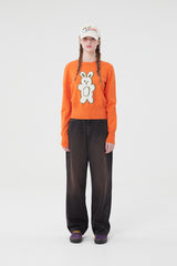 ウィティーバニーフラットニット／WITTY BUNNY FLAT KNIT [GREEN ORANGE]