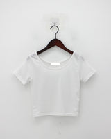 ショートスリーブクロップUネックTシャツ/Short Sleeve Cropped U-neck T-shirt (5color)
