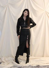 スリットマキシスカート/SLIT MAXI SKIRT[black]