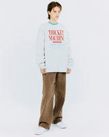 チケットマシンタイポスウェットシャツ/THICKET MACHINE TYPO SWEATSHIRT-WHITE MELANGE