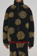 COIN JACQUARD FLEECE JACKET / BLACK (6601036988534)