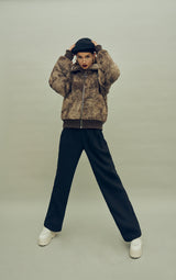 ポイントラベルWタックワイドパンツ / HIDE Raising Pintuck Pants (Black) (4606117806198)