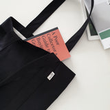 Twill simple line bag - black