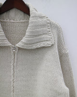 ルベンカラージップアップカーディガン / Ruben Collar Zip-up Cardigan (6color)