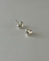 [92.5silver] hook heart earrings