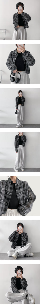 ファーキークロップチェッカードシャツ