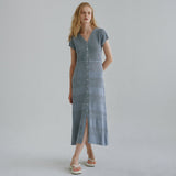 ボタン V ニット ドレス / Button V knit dress