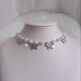 [Redvelet Joy, Jo Yu-ri Necklace] Butterfly Waltz Choker Necklace - Silver Color